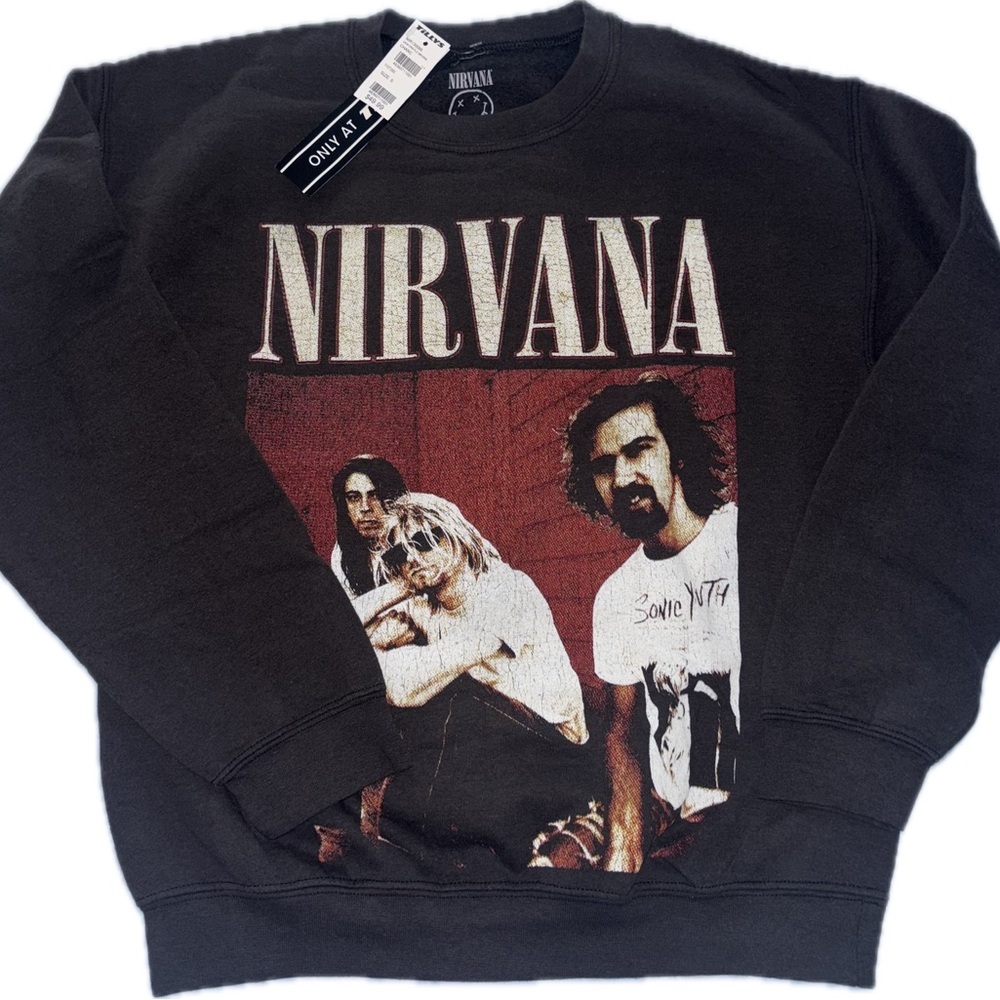 NIRVANA Black Graphic Crewneck Sweater
